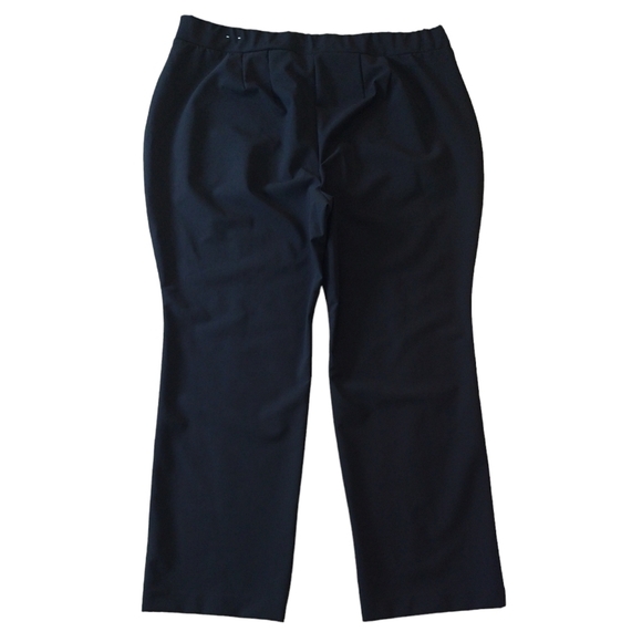 Lane Bryant Black Pull On High Rise Straight Leg Pants Zipper Pockets Career - Picture 3 of 9